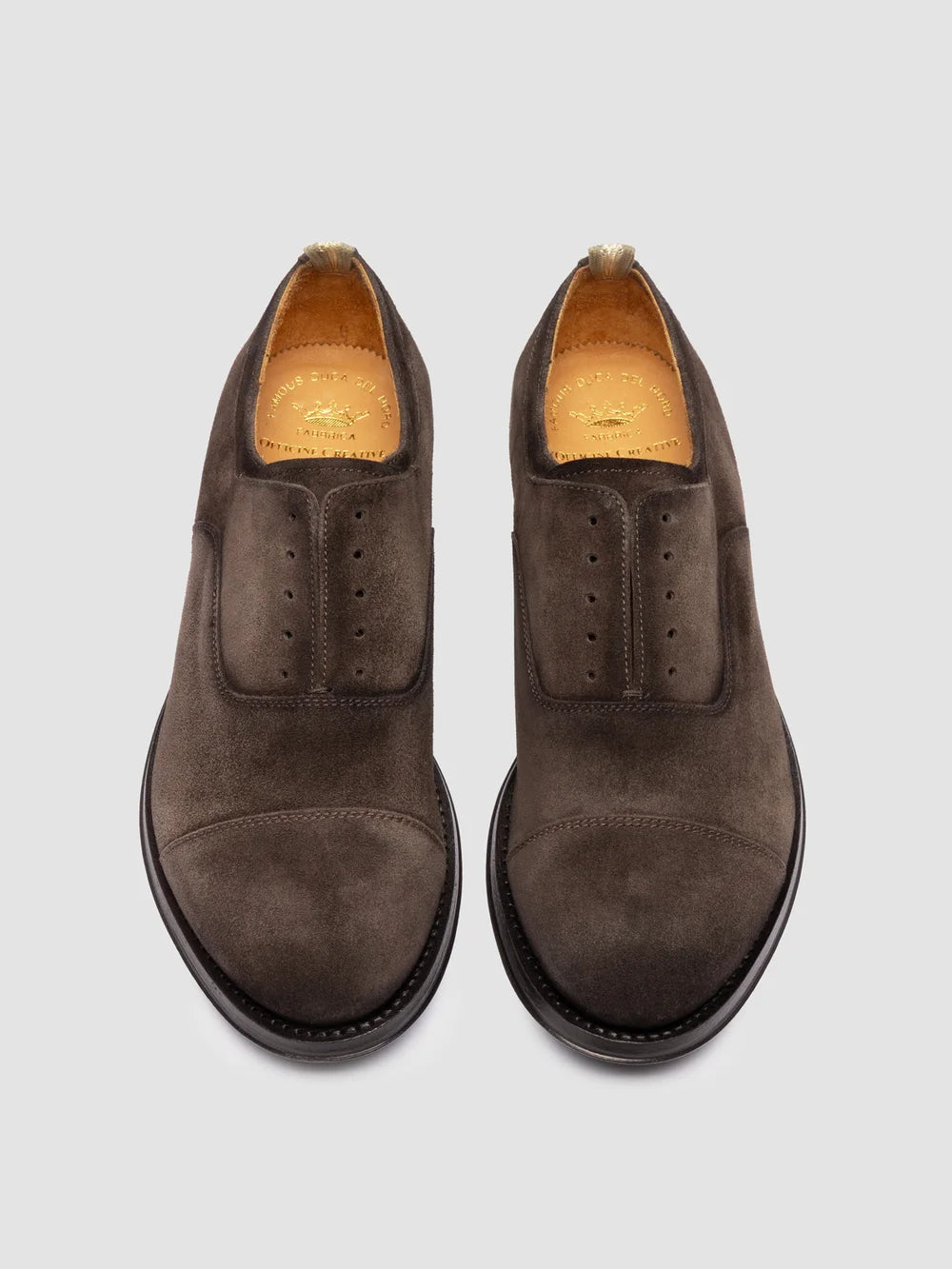 ANATOMIA 015 - Scarpe Oxford in Pelle Scamosciata Marrone - image 2,side view