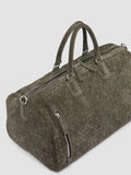 ARMOR 01 - Borsa Weekender in Pelle Scamosciata Intrecciata Verde - thumb image 2,side view