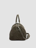 ARMOR 01 - Borsa Weekender in Pelle Scamosciata Intrecciata Verde - thumb image 6,side view