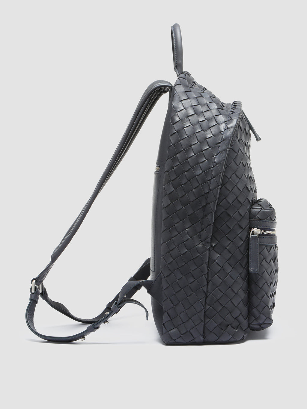 ARMOR 04 - Zaino in Pelle Blu - image 3,side view