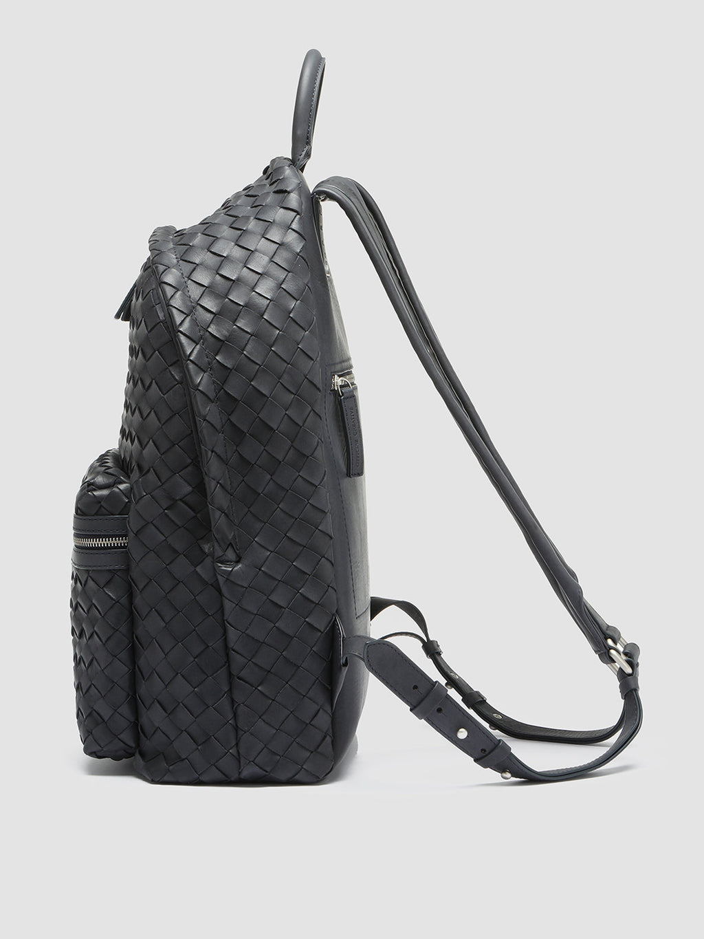 ARMOR 04 - Zaino in Pelle Blu - image 5,side view