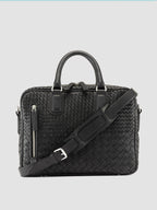 ARMOR 011 - Borsa in pelle intrecciata nera