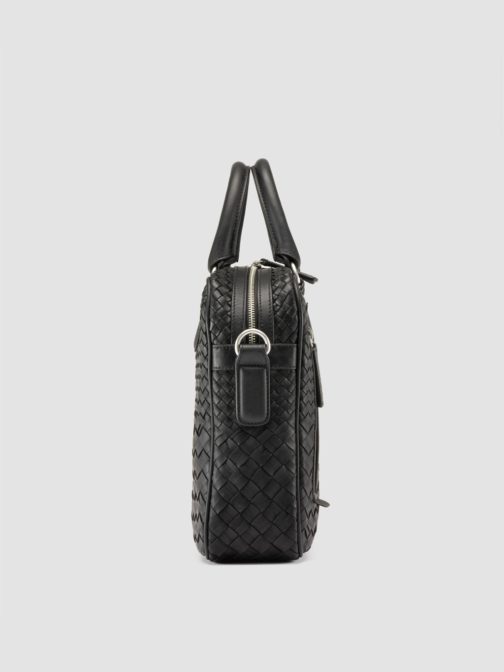 ARMOR 011 - Black Woven Leather Bag - image 4,side view