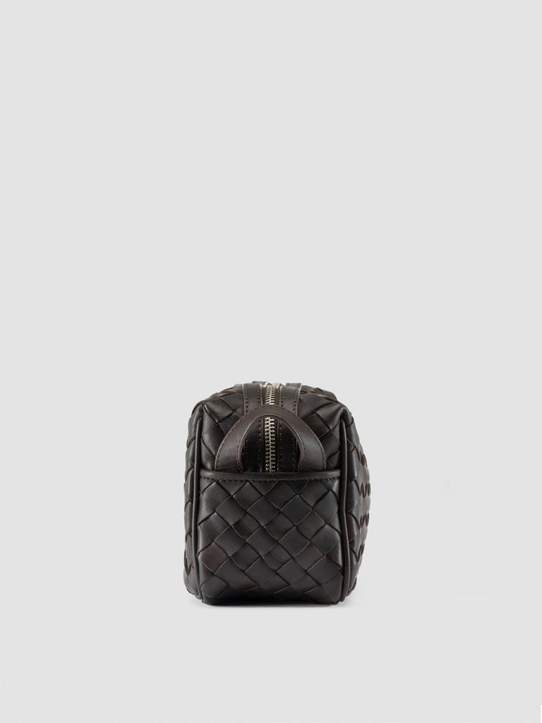 ARMOR 014 - Borsellino in Pelle Intrecciata Marrone