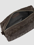 ARMOR 014 - Borsellino in Pelle Intrecciata Marrone - thumb image 6,side view