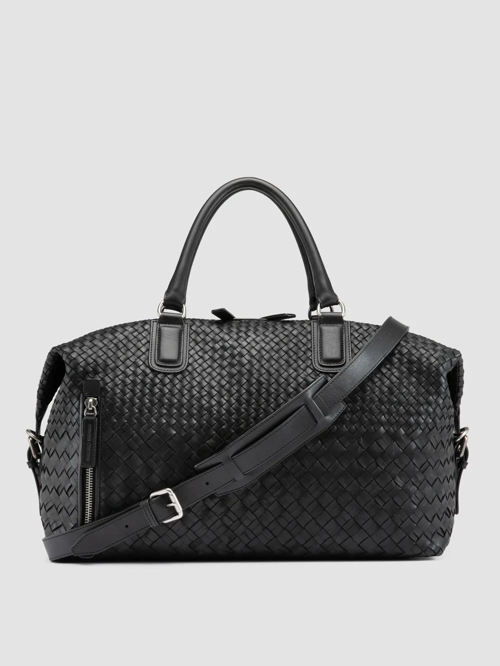 ARMOR 019 - Borsa da Viaggio in Pelle Nera - image 1,side view