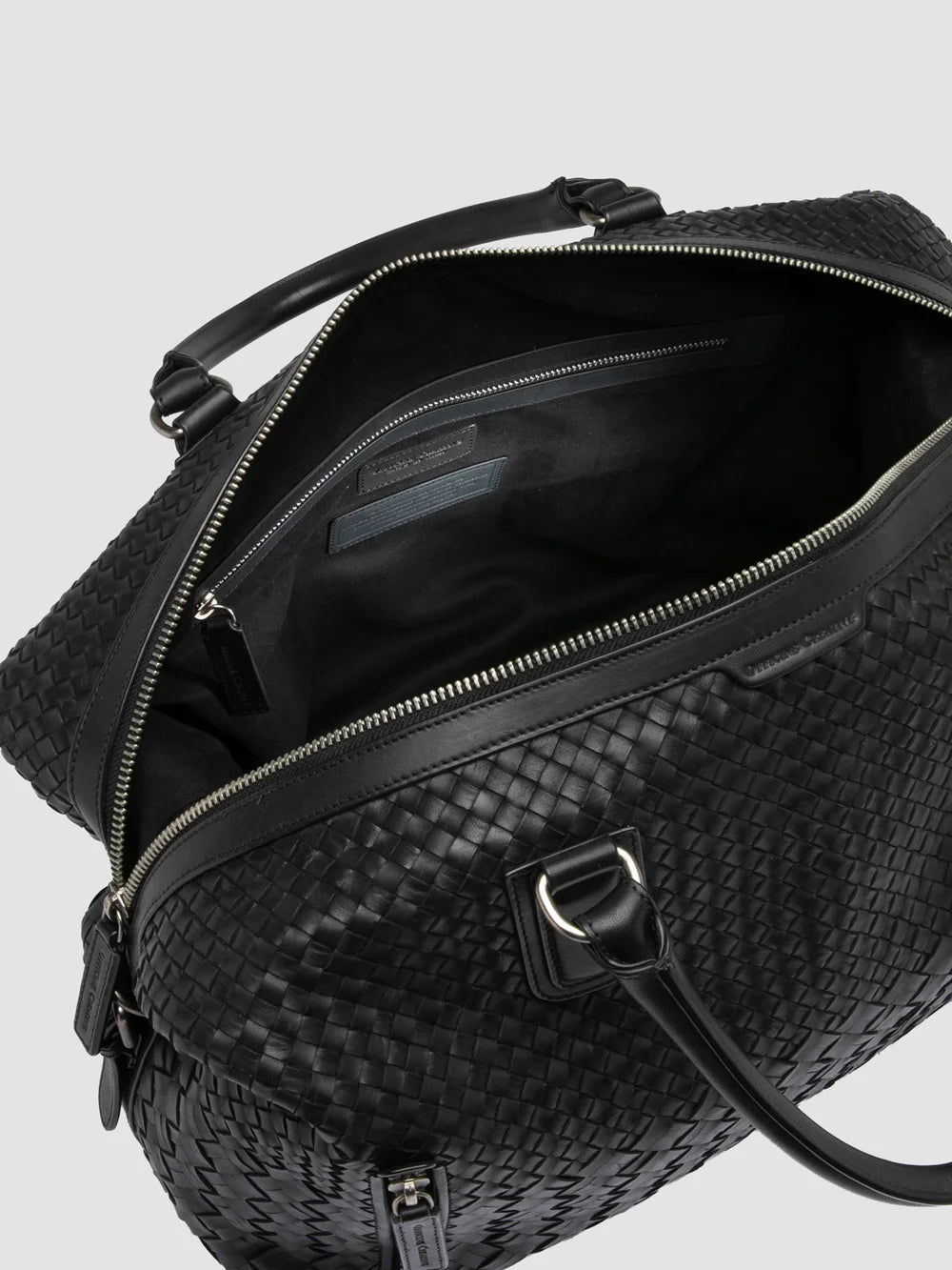 ARMOR 019 - Borsa da Viaggio in Pelle Nera - image 7,side view
