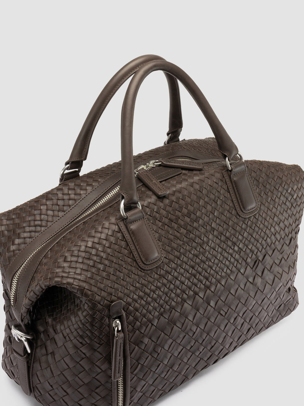 ARMOR 019 - Borsa da Viaggio in Pelle Marrone - image 2,side view