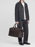 ARMOR 019 - Borsa da Viaggio in Pelle Marrone - thumb image 2,side view