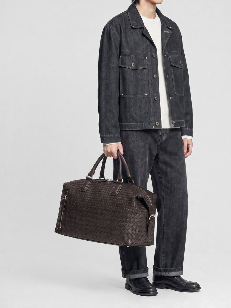 ARMOR 019 - Borsa da Viaggio in Pelle Marrone-hover