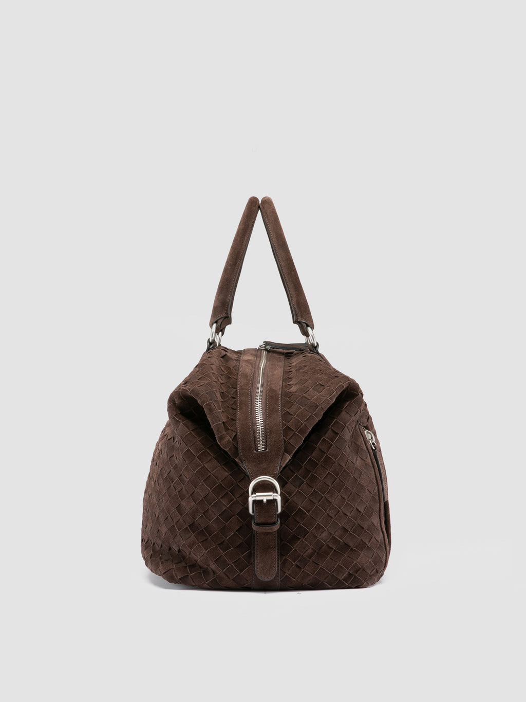 ARMOR 019 - Borsa da Viaggio in Pelle Marrone - image 3,side view