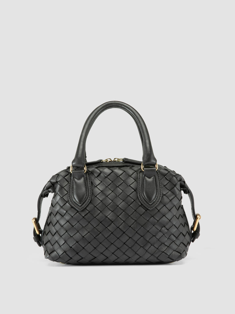 AURA 002 - Borsa con Manico in Pelle Nera