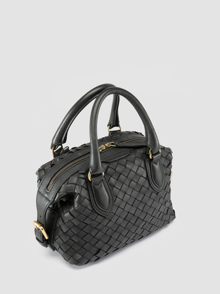 AURA 002 - Borsa con Manico in Pelle Nera