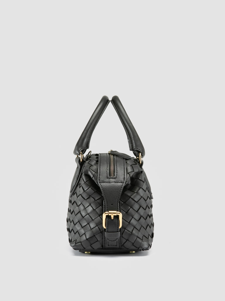 AURA 002 - Borsa con Manico in Pelle Nera