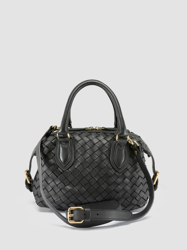 AURA 002 - Borsa con Manico in Pelle Nera