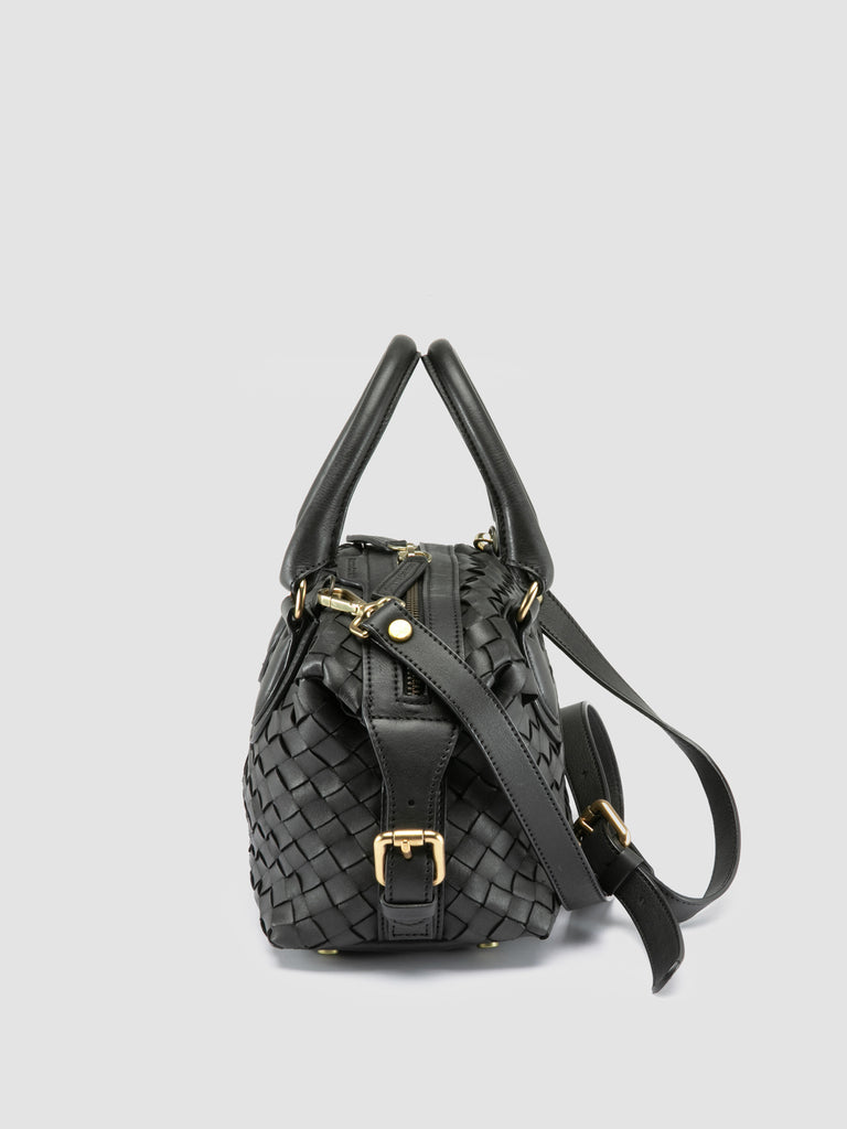 AURA 002 - Borsa con Manico in Pelle Nera