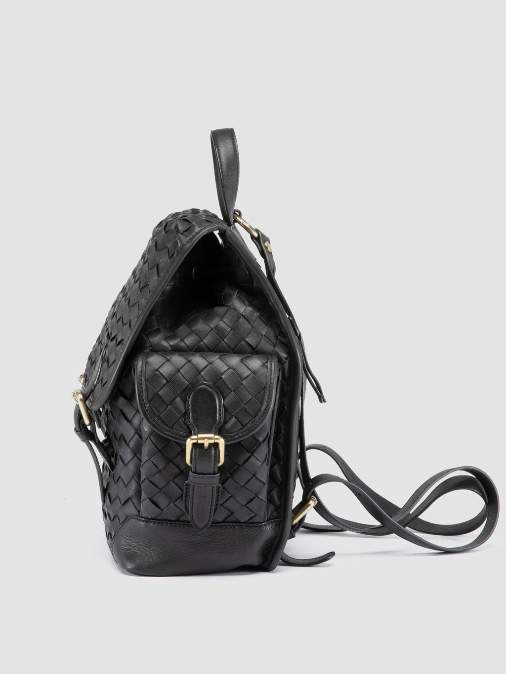 AURA 004 - Zaino in Pelle Nera - image 5,side view