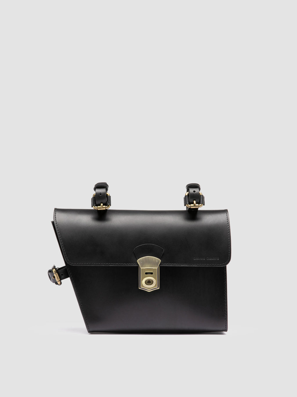 OC BIKE 001 - Borsa da Bicicletta in Pelle Nera - image 1,side view