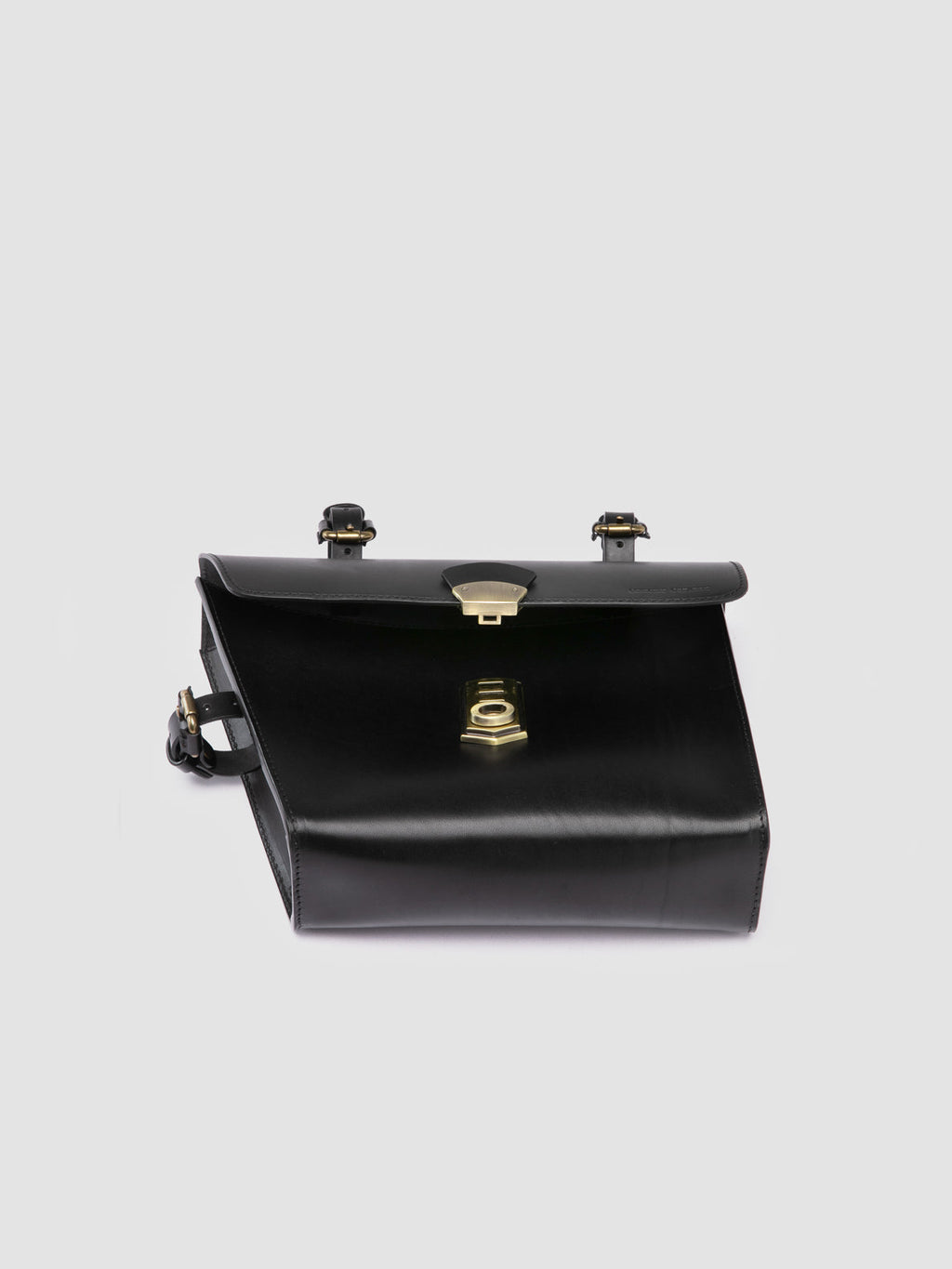 OC BIKE 001 - Borsa da Bicicletta in Pelle Nera - image 6,side view