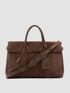 BOSTONIAN 001 - Borsa Weekender in Pelle Scamosciata Marrone