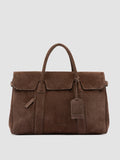 BOSTONIAN 001 - Borsa Weekender in Pelle Scamosciata Marrone - thumb image 3,side view