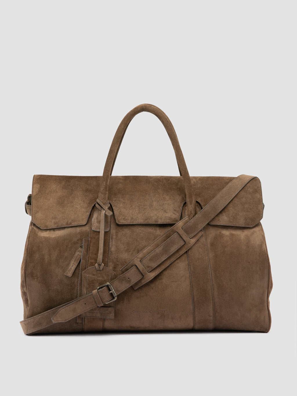 BOSTONIAN 001 - Borsa Weekender in Pelle Scamosciata Marrone - image 1,side view