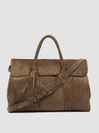 BOSTONIAN 001 - Borsa Weekender in Pelle Scamosciata Marrone