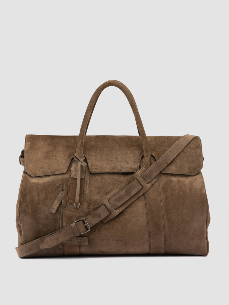 BOSTONIAN 001 - Borsa Weekender in Pelle Scamosciata Marrone
