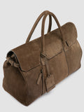 BOSTONIAN 001 - Borsa Weekender in Pelle Scamosciata Marrone - thumb image 2,side view