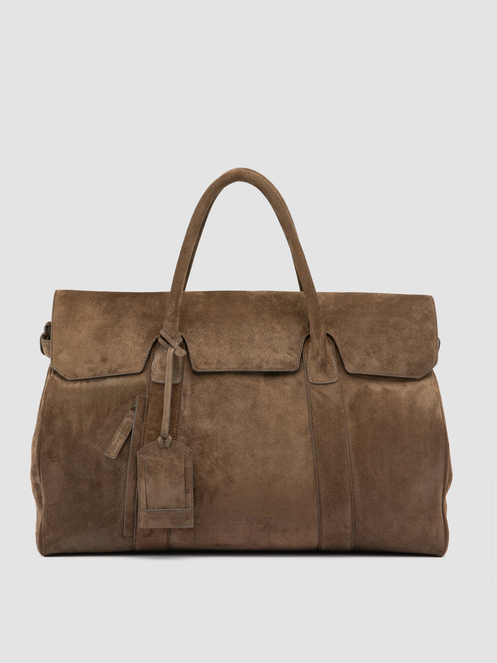 BOSTONIAN 001 - Borsa Weekender in Pelle Scamosciata Marrone - image 3,side view
