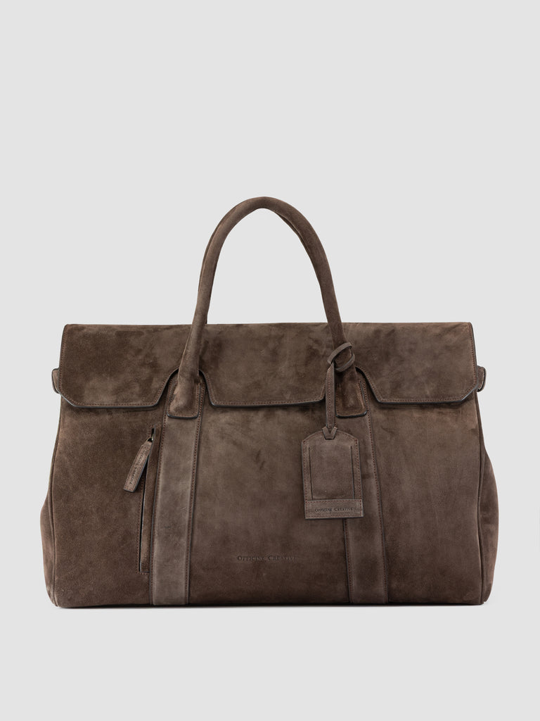 BOSTONIAN 001 - Borsa Weekender in Pelle Scamosciata Marrone