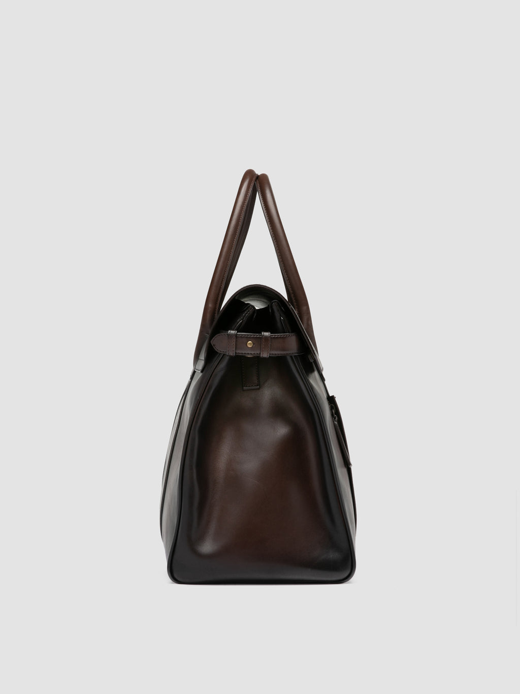 BOSTONIAN 001 - Borsa Weekender in Pelle Marrone - image 5,side view