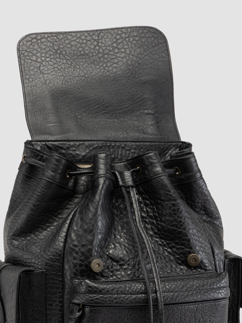 BOSTONIAN 003 - Zaino in Pelle Nera - image 2,side view