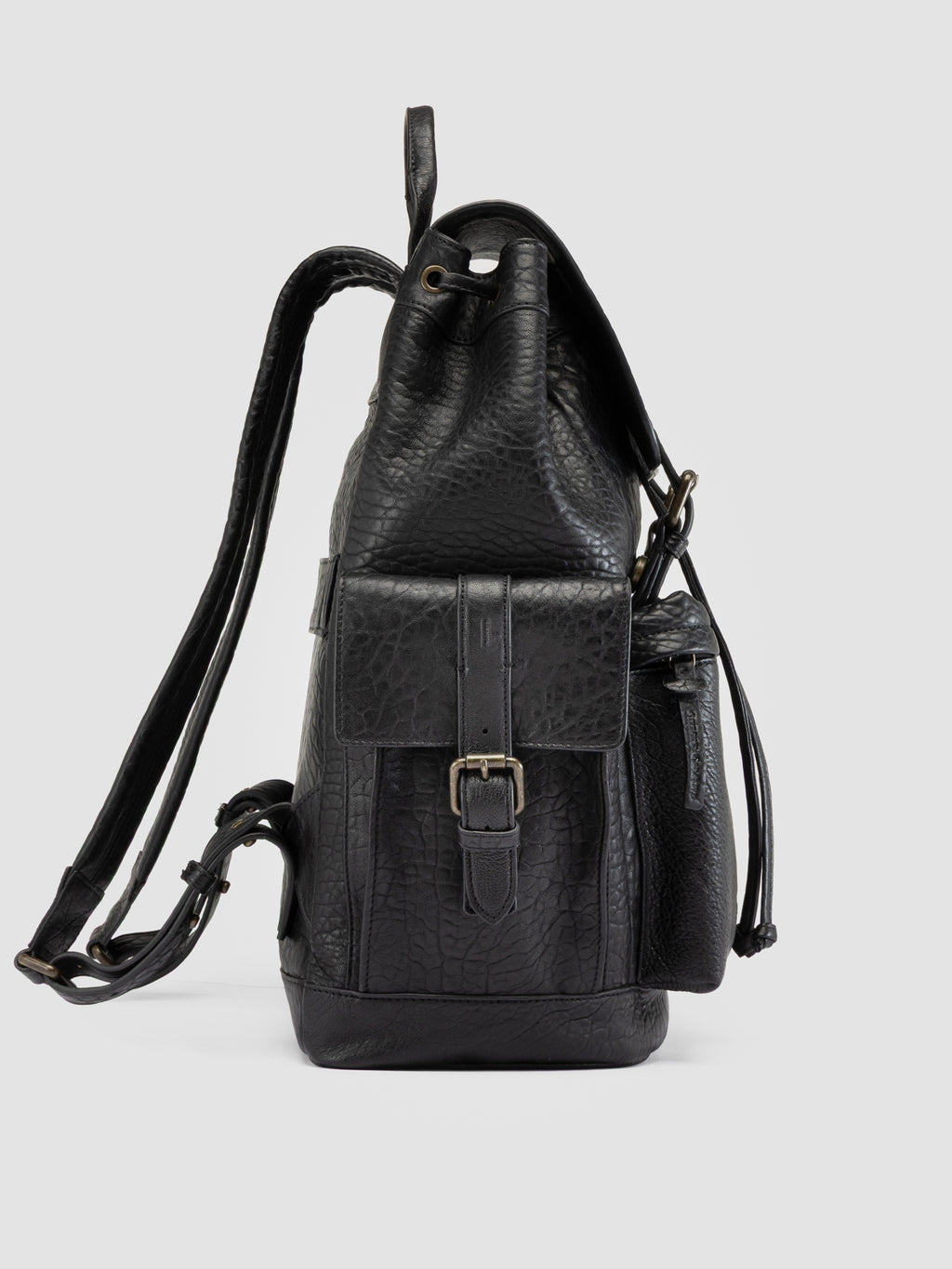BOSTONIAN 003 - Zaino in Pelle Nera - image 3,side view
