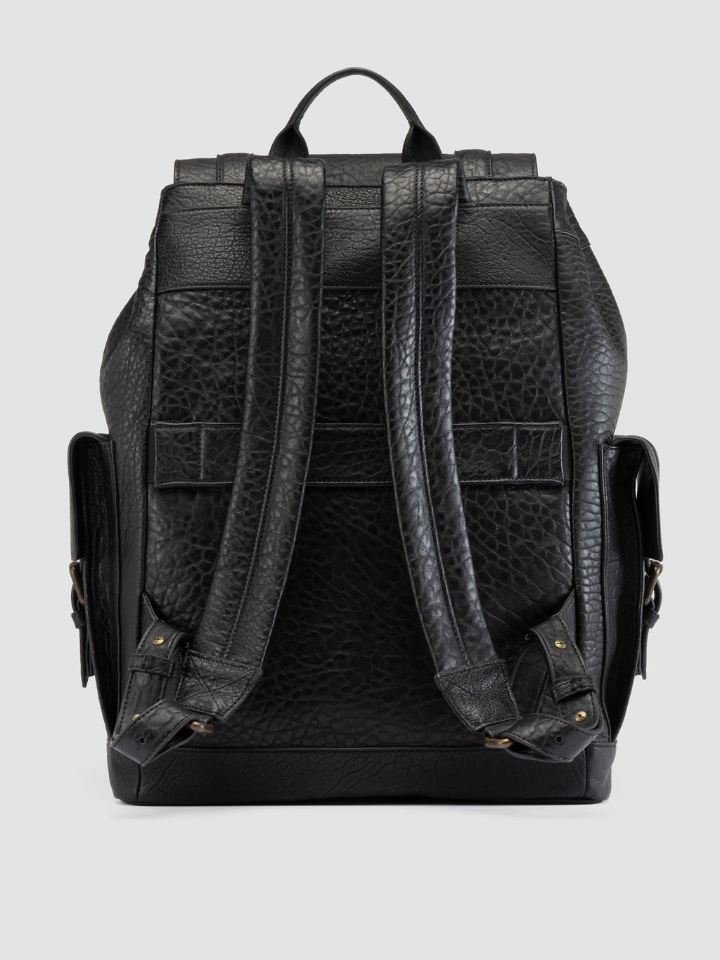 BOSTONIAN 003 - Zaino in Pelle Nera - image 4,side view