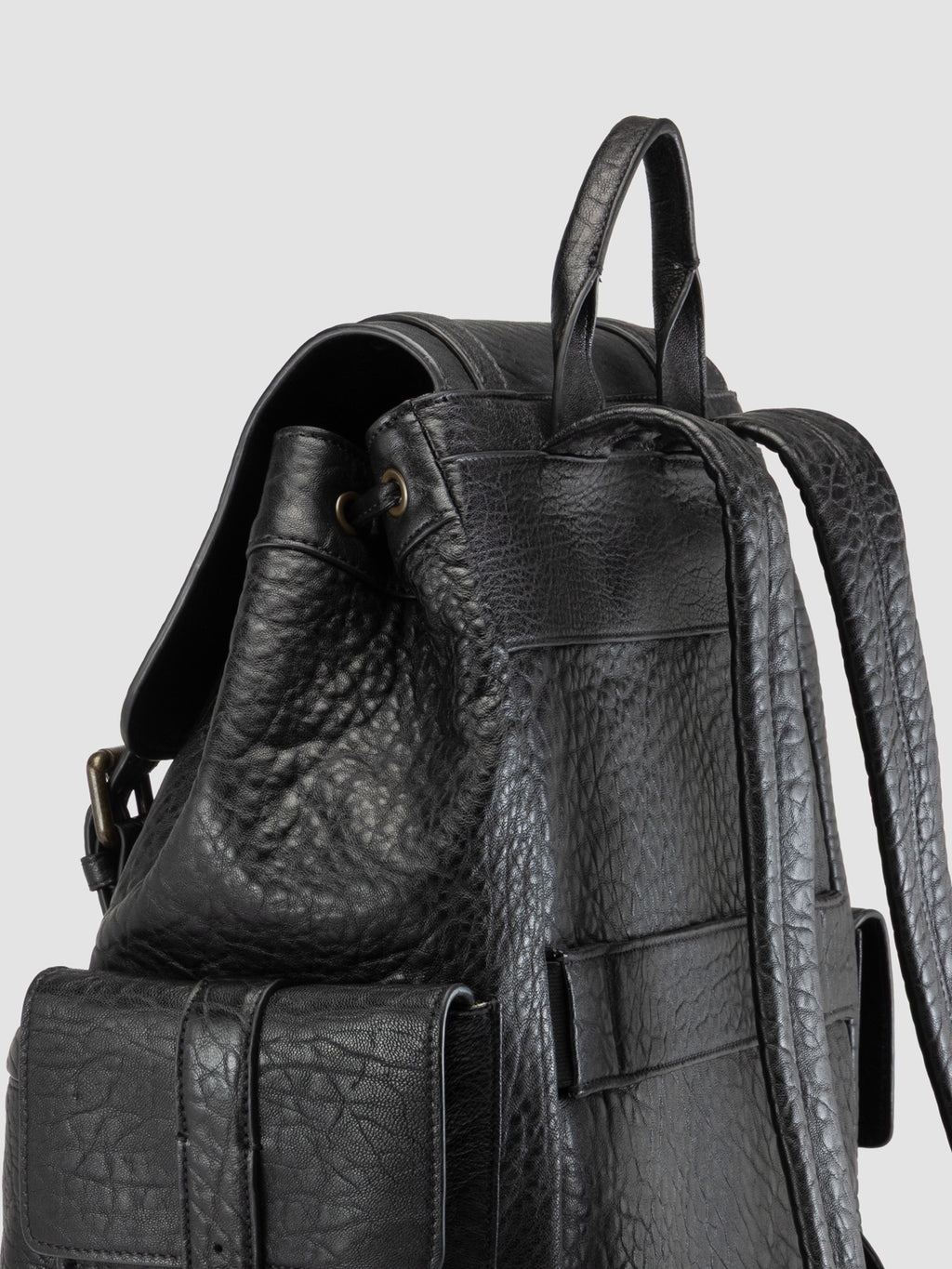 BOSTONIAN 003 - Zaino in Pelle Nera - image 6,side view