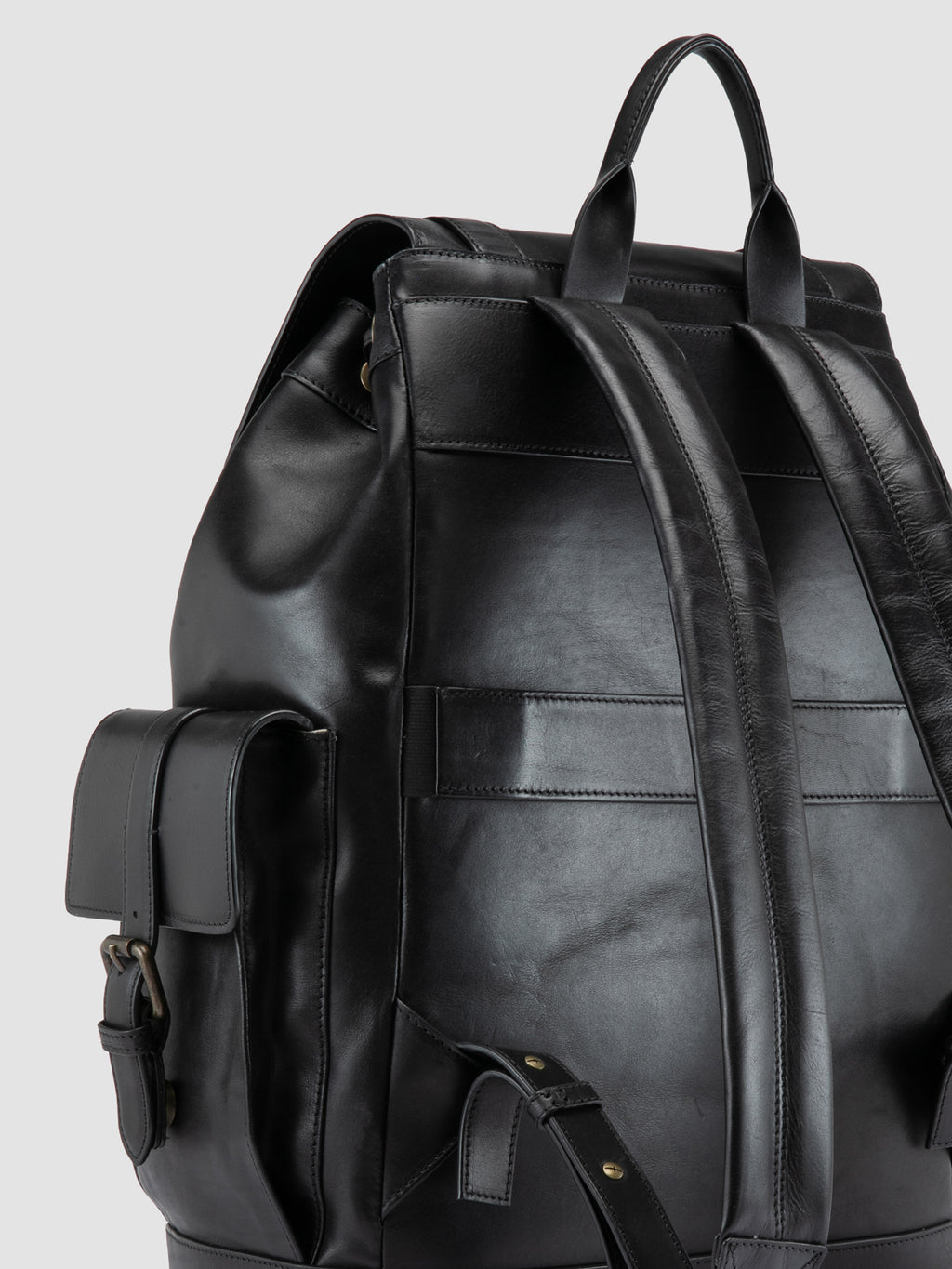BOSTONIAN 003 - Zaino in Pelle Nera - image 7,side view