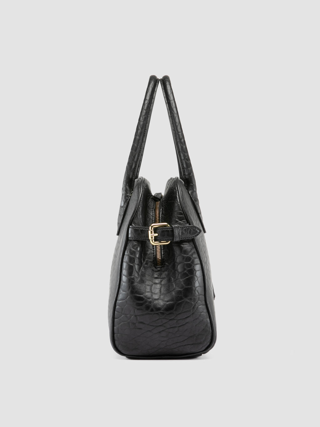 BOWLER 006 - Black Leather Shoulder Bags - image 4,side view