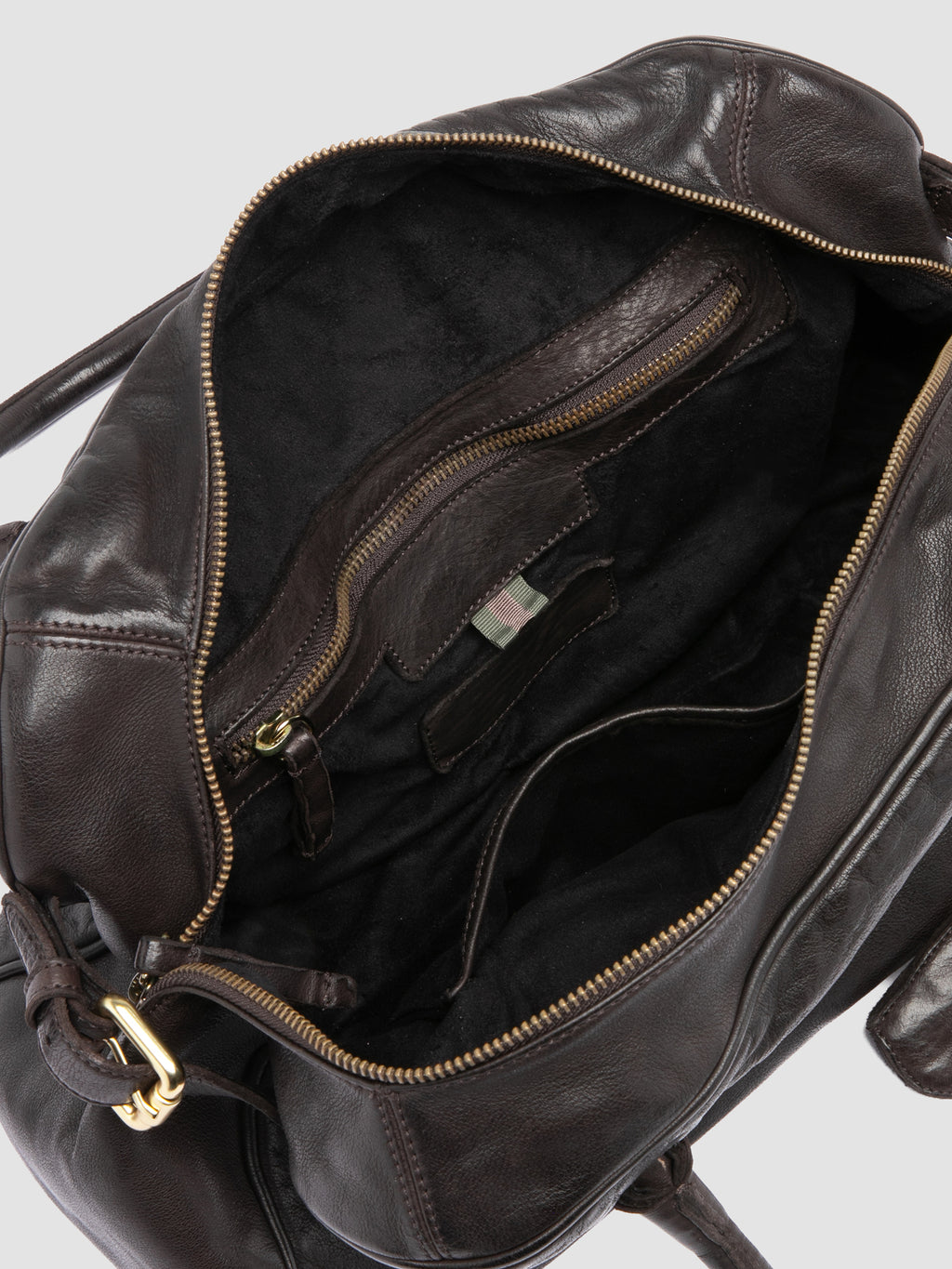 BOWLER 006 - Brown Leather Shoulder Bags - image 7,side view