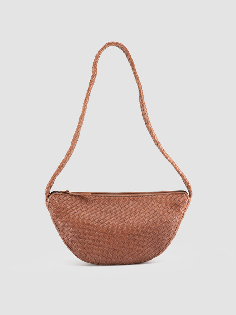 OC CLASS 068 - Borsa Crossbody in Pelle Intrecciata Marrone