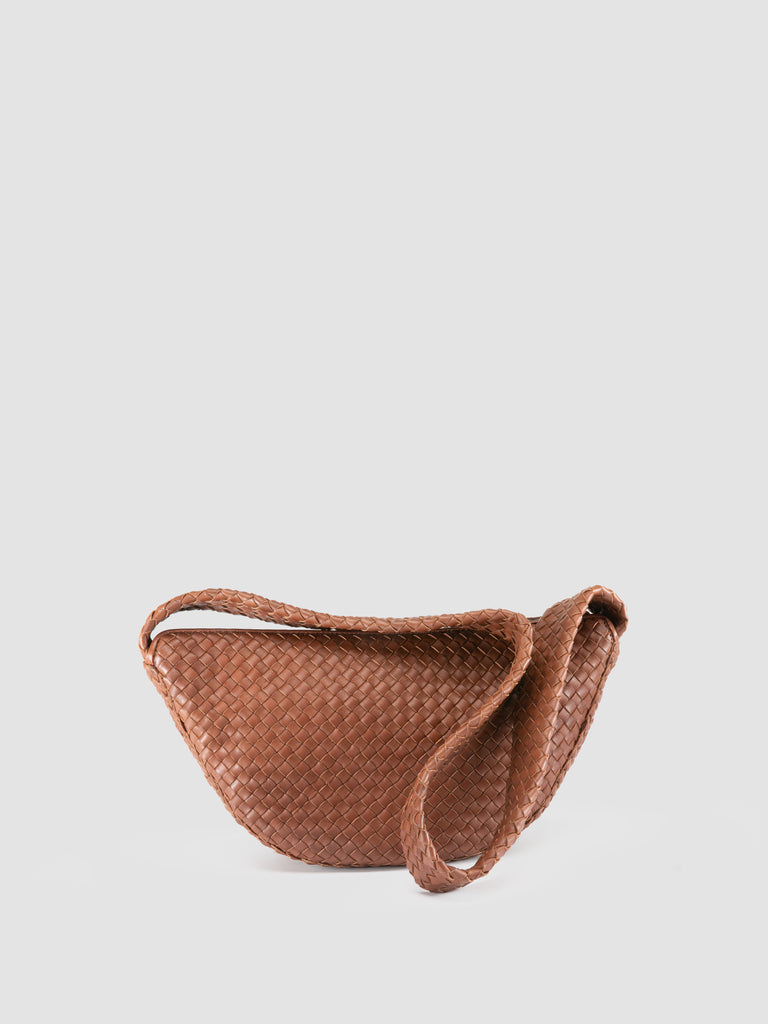 OC CLASS 068 - Borsa Crossbody in Pelle Intrecciata Marrone