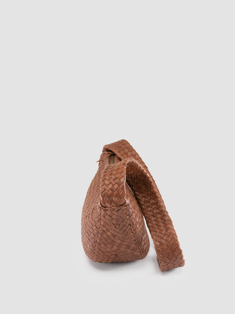 OC CLASS 068 - Borsa Crossbody in Pelle Intrecciata Marrone