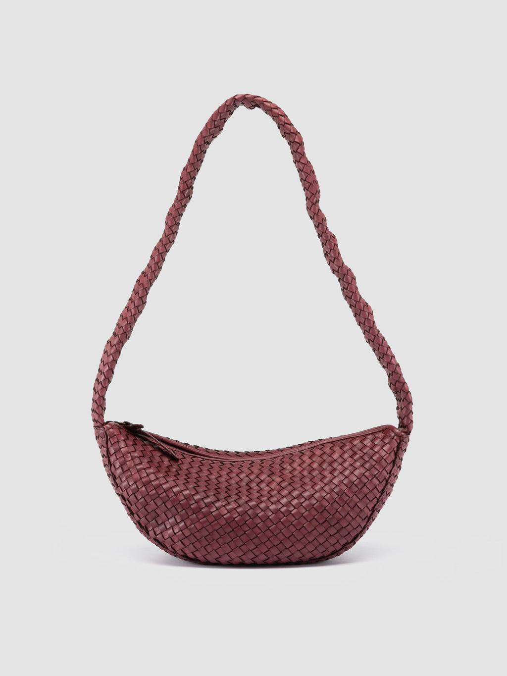 OC CLASS 068 - Borsa Crossbody in Pelle Intrecciata Bordeaux - image 1,side view
