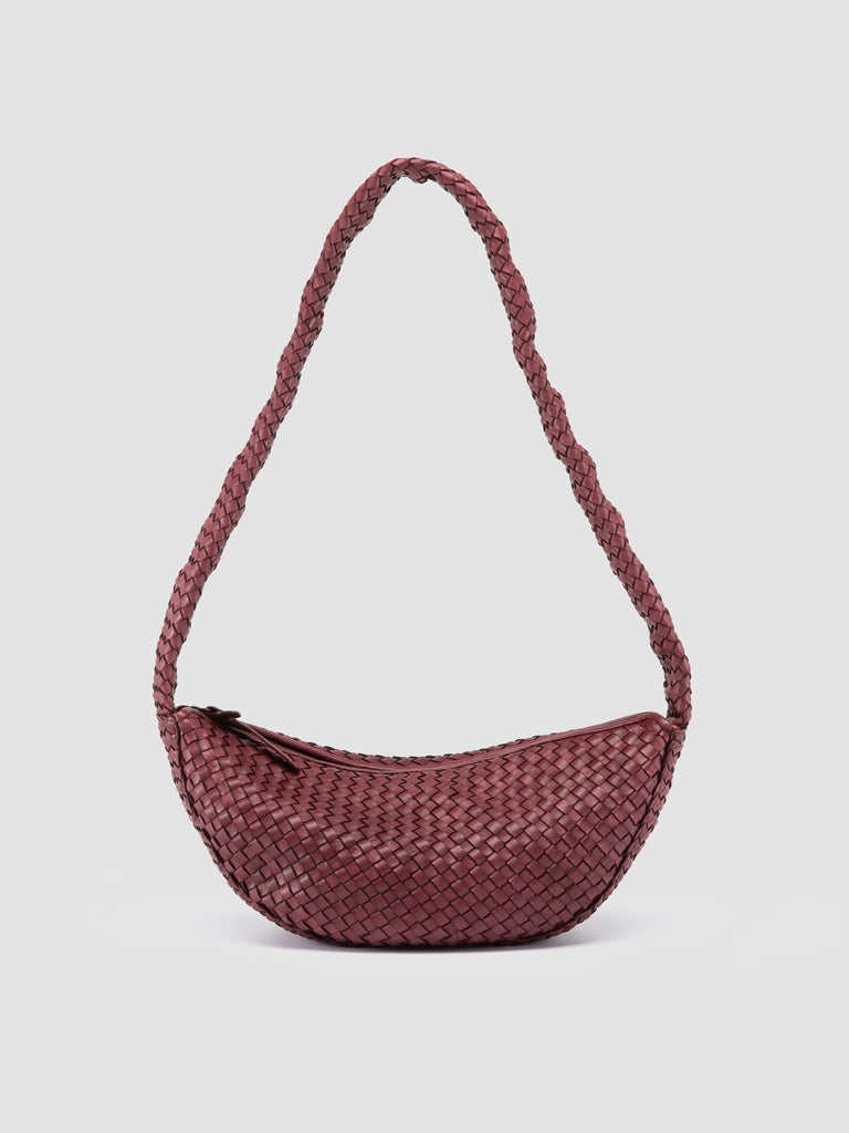 OC CLASS 068 - Borsa Crossbody in Pelle Intrecciata Bordeaux