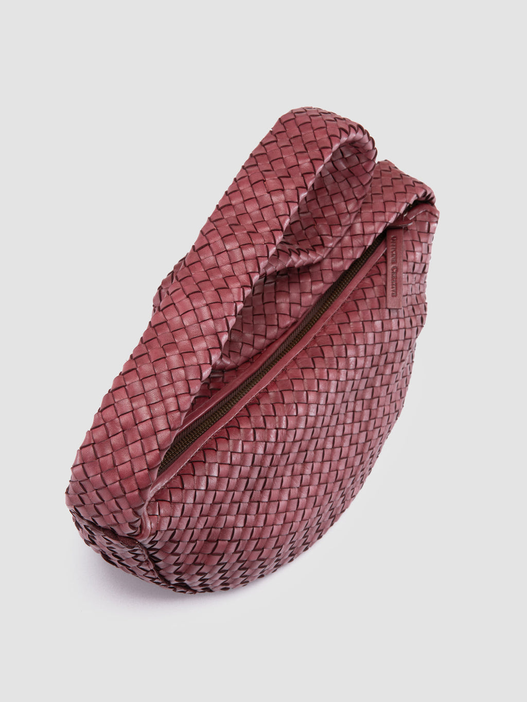 OC CLASS 068 - Borsa Crossbody in Pelle Intrecciata Bordeaux - image 2,side view