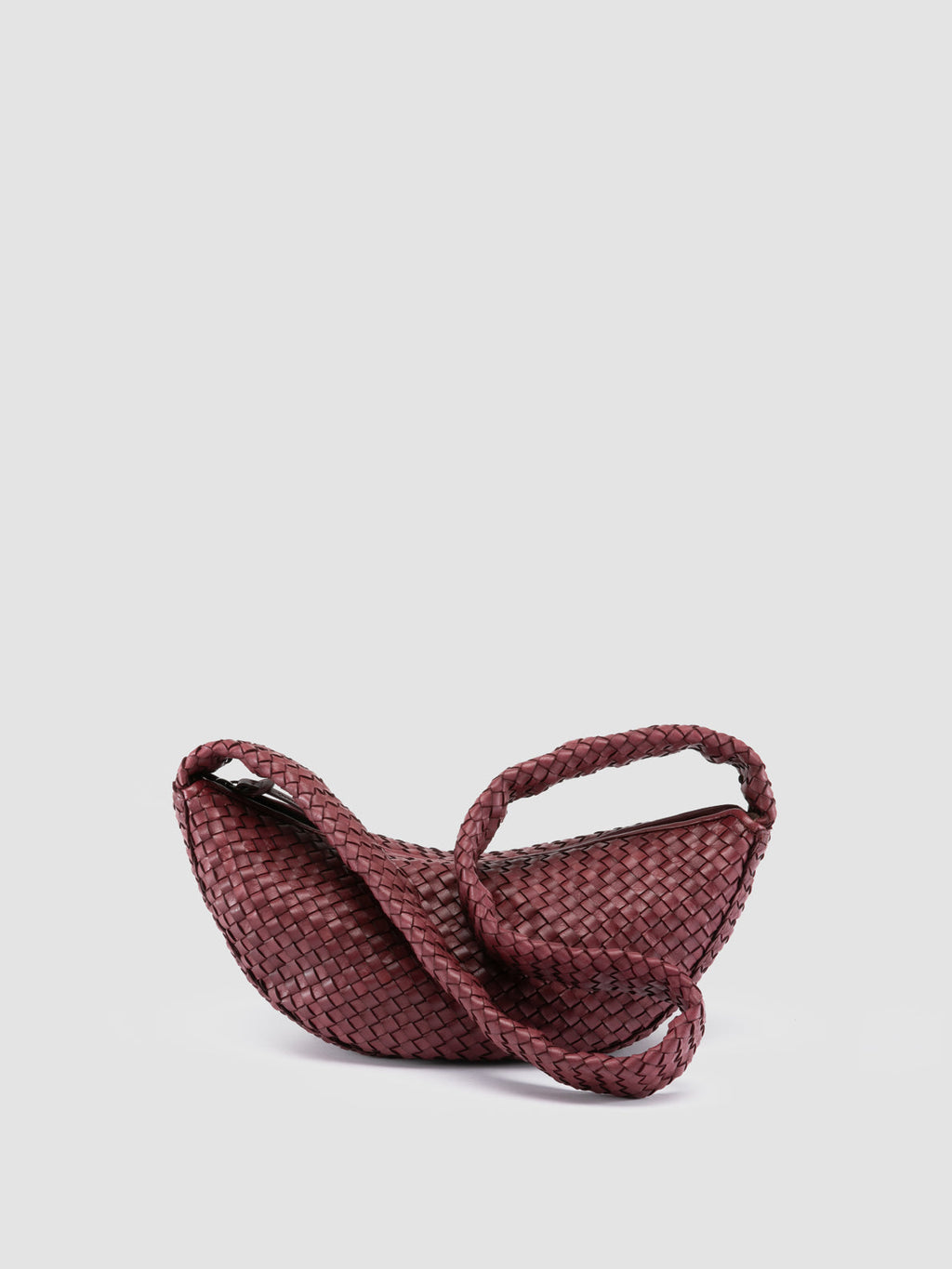 OC CLASS 068 - Borsa Crossbody in Pelle Intrecciata Bordeaux - image 4,side view