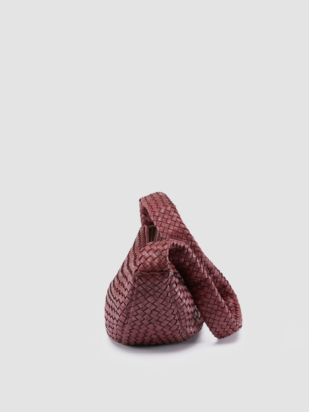 OC CLASS 068 - Borsa Crossbody in Pelle Intrecciata Bordeaux - image 5,side view