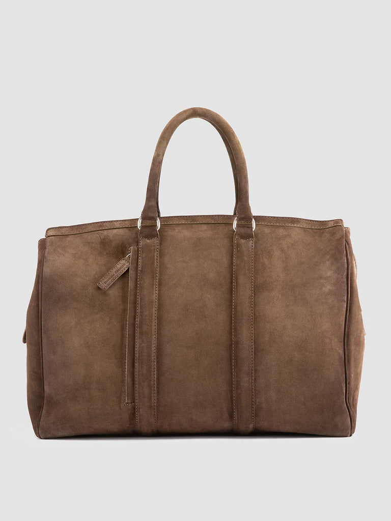 QUENTIN 009 - Borsa in Pelle Scamosciata Marrone