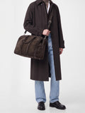 QUENTIN 009 - Borsa in Pelle Scamosciata Marrone - thumb image 2,side view