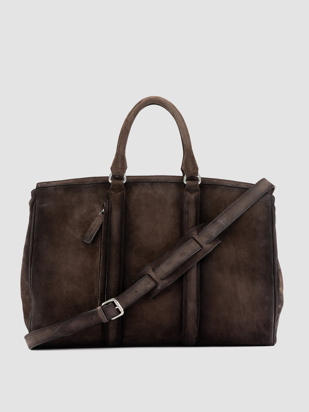 QUENTIN 009 - Brown Suede Bag - image 1,side view